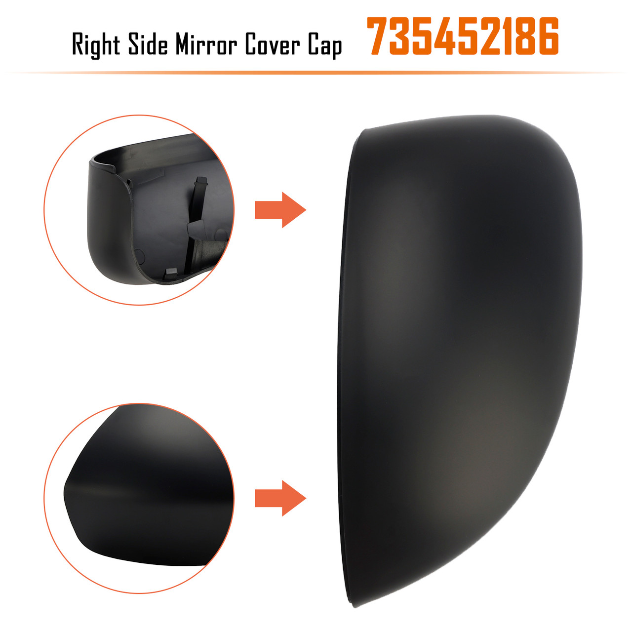 2005-2018 Fiat Grande Punto Dal Right Side Mirror Cover Cap Generic