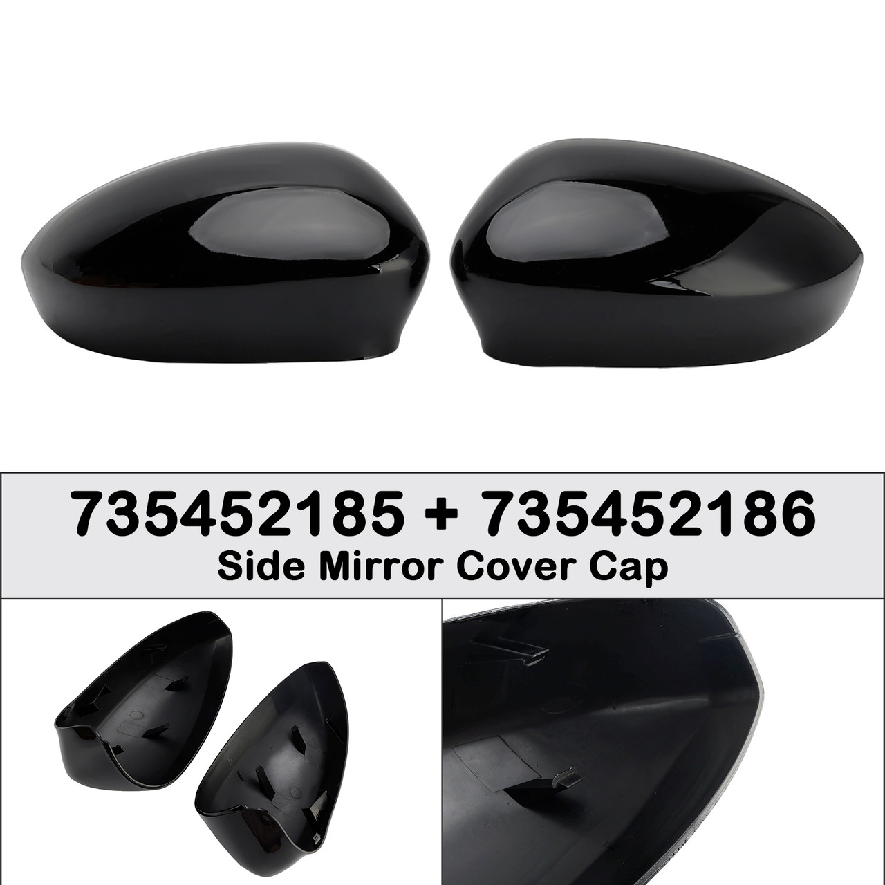 2005-2018 Fiat Grande Punto Dal Pair of Side Mirror Cover Cap Generic
