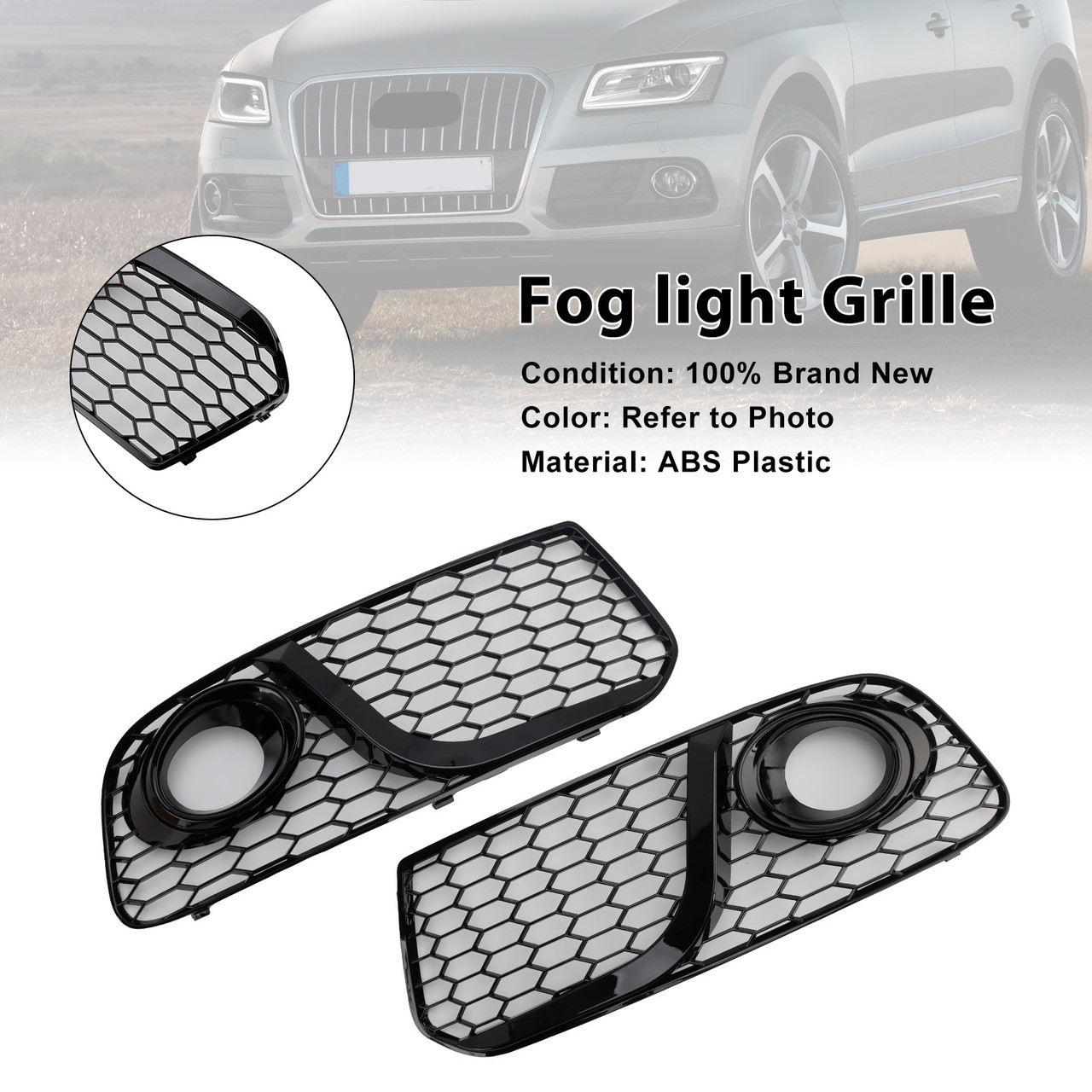 2013-2017 Audi Q5 2* Fog Light Grille 8R0807681M Black Generic