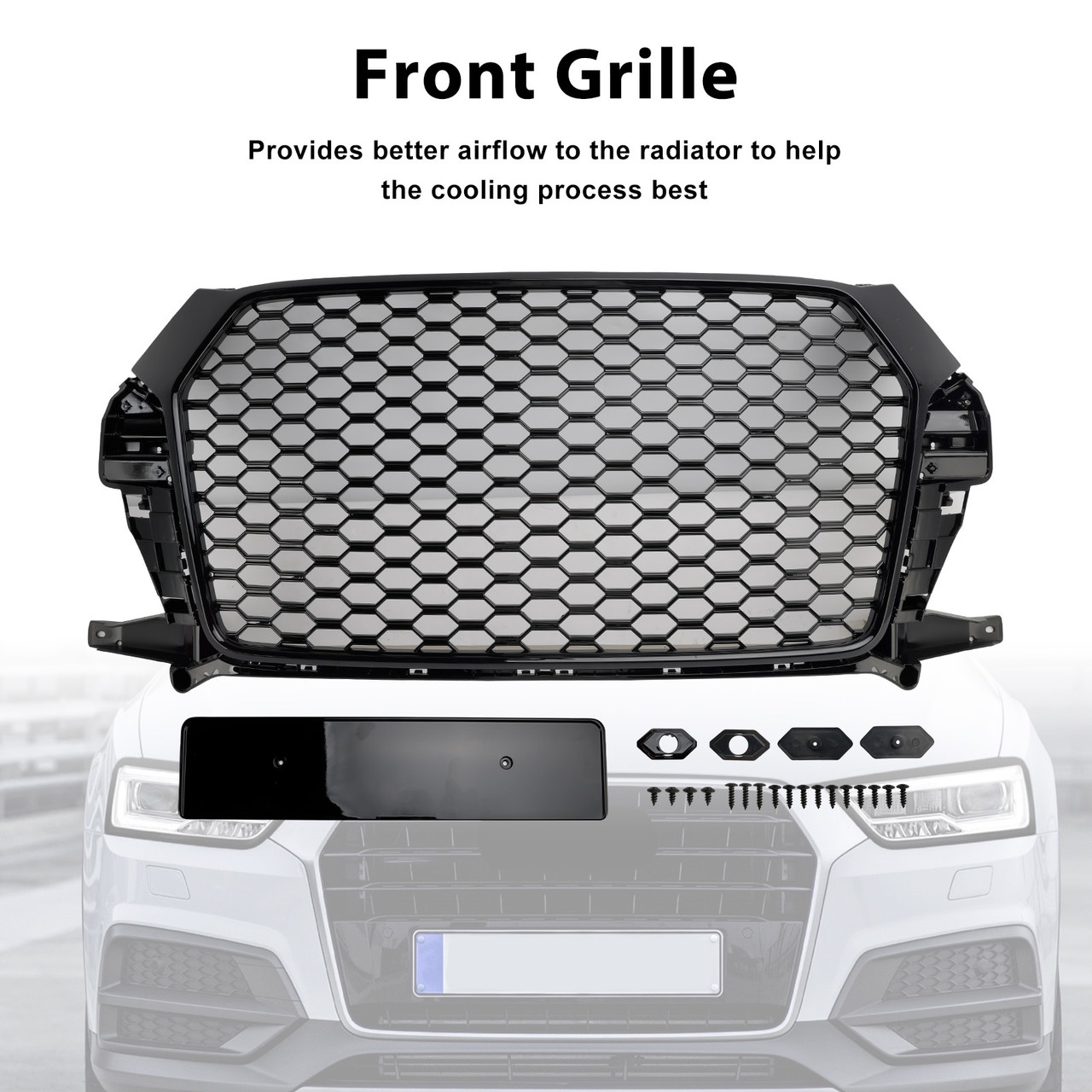 2023-2024 Ford Ranger/ Everest Next Gen T9 Front Upper Grille ( With White LED / With Letter) Generic