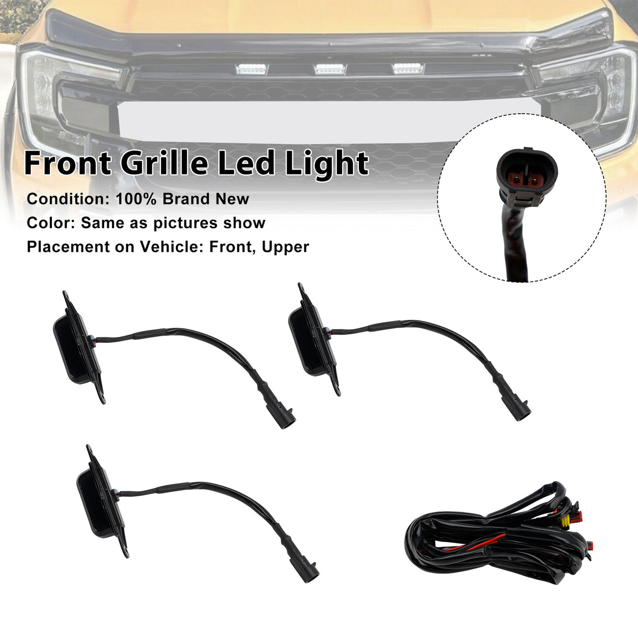 2023-2025 Ford Ranger/ Everest Next Gen T9 3PCS LED Grille Light White Generic