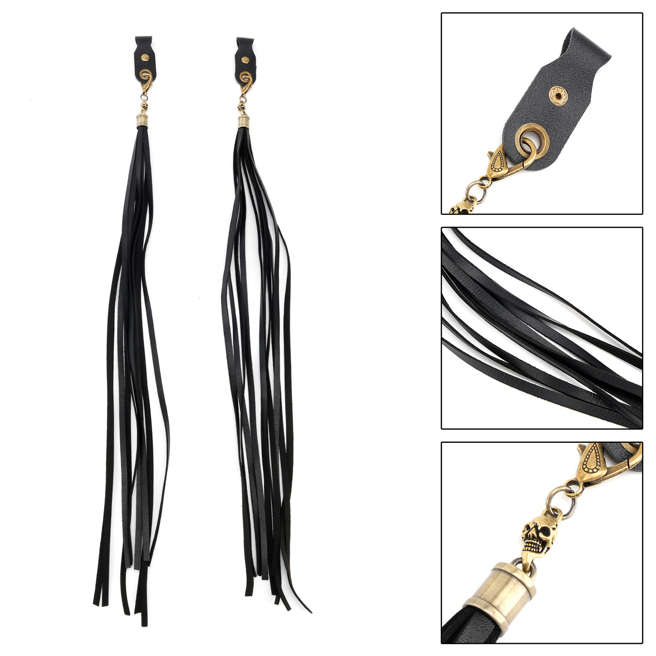 Handlebar Tassel Brake Lever Grip Decoration Black For Dyna Road Glide Road King