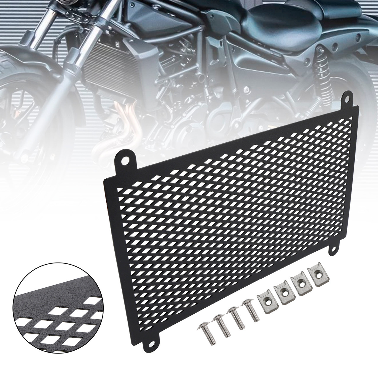 2024-2025 KAWASAKI Eliminator 500 Radiator Guard Protector Radiator Cover Black Generic