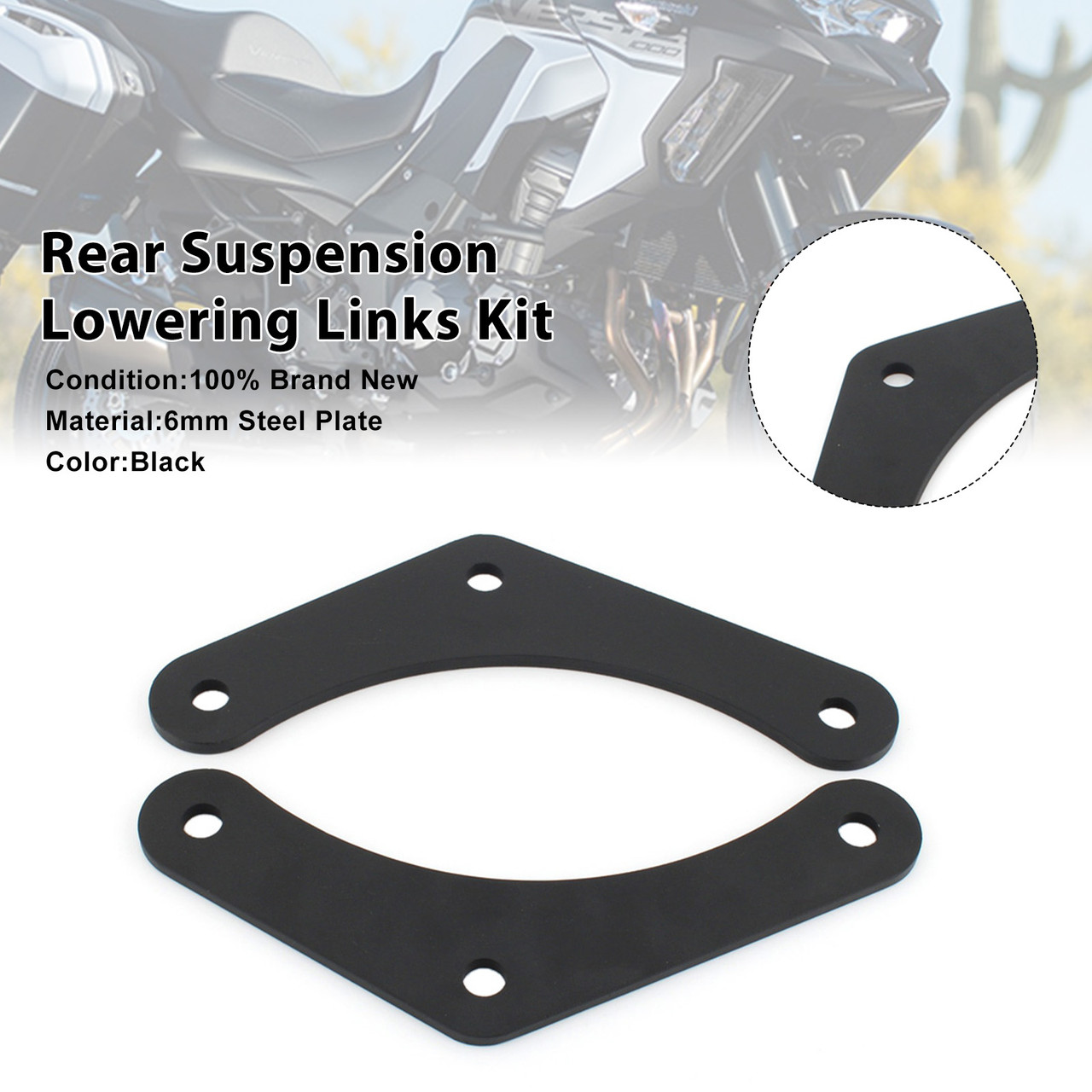 2019-2023 Kawasaki Versys 1000 SE Rear Suspension Lowering Links Kit Black Generic