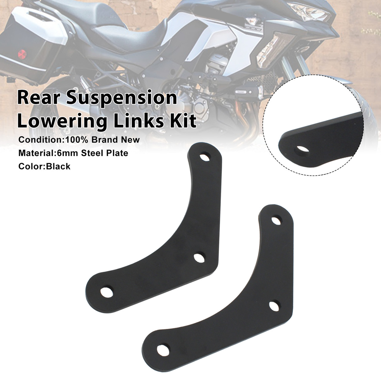 2019-2023 Kawasaki Versys 1000 SE Rear Suspension Lowering Links Kit Black Generic