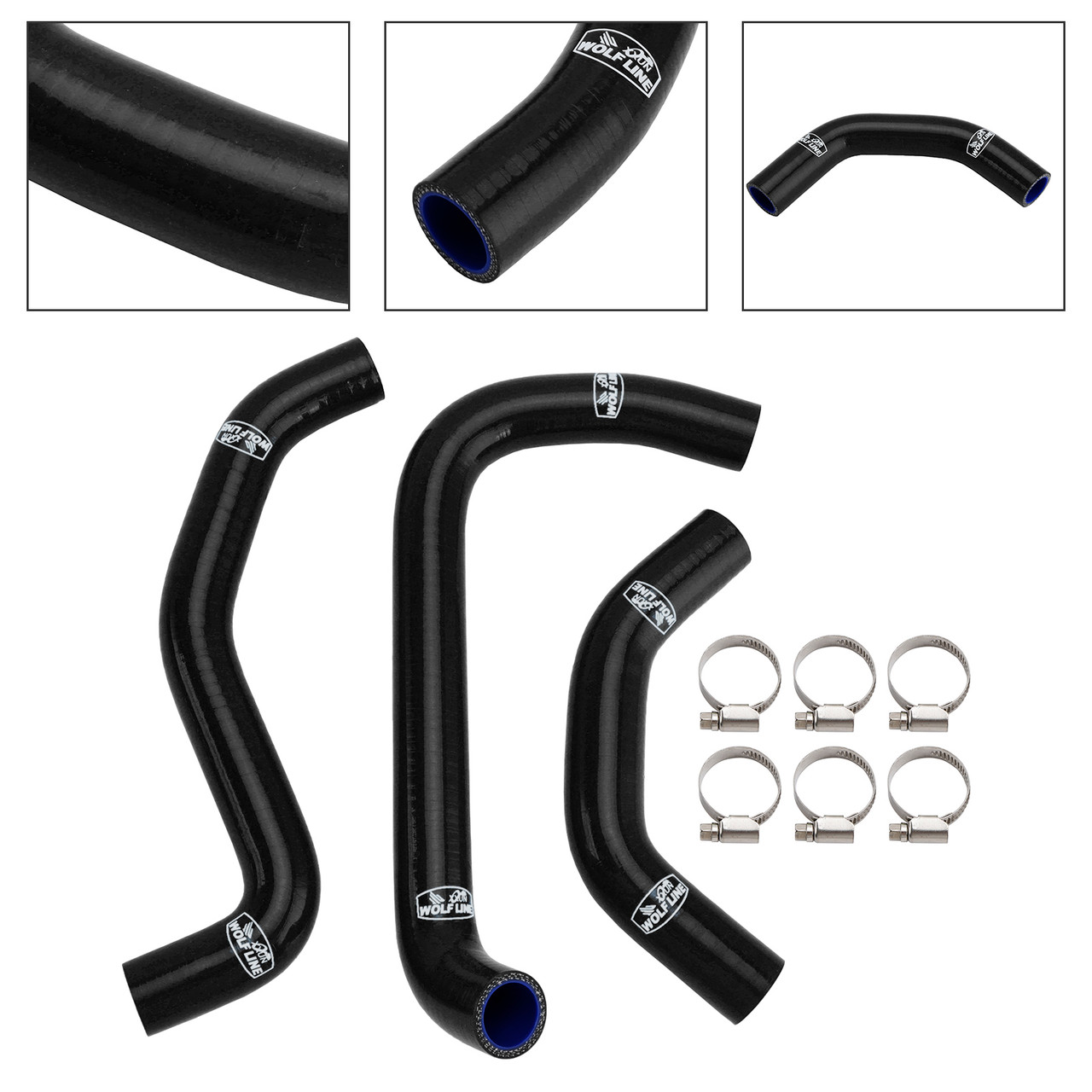 2021-2025 Kawasaki ZX-10R ZX-10RR Silicone Radiator coolant Hose kit Black Generic