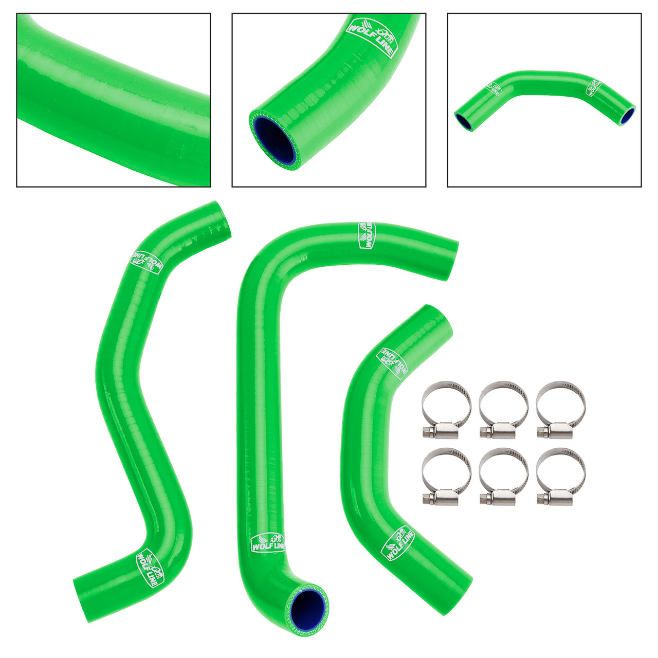 2021-2025 Kawasaki ZX-10R ZX-10RR Silicone Radiator coolant Hose kit Green Generic