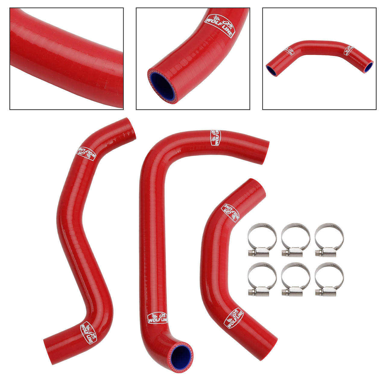 2021-2025 Kawasaki ZX-10R ZX-10RR Silicone Radiator coolant Hose kit Red Generic