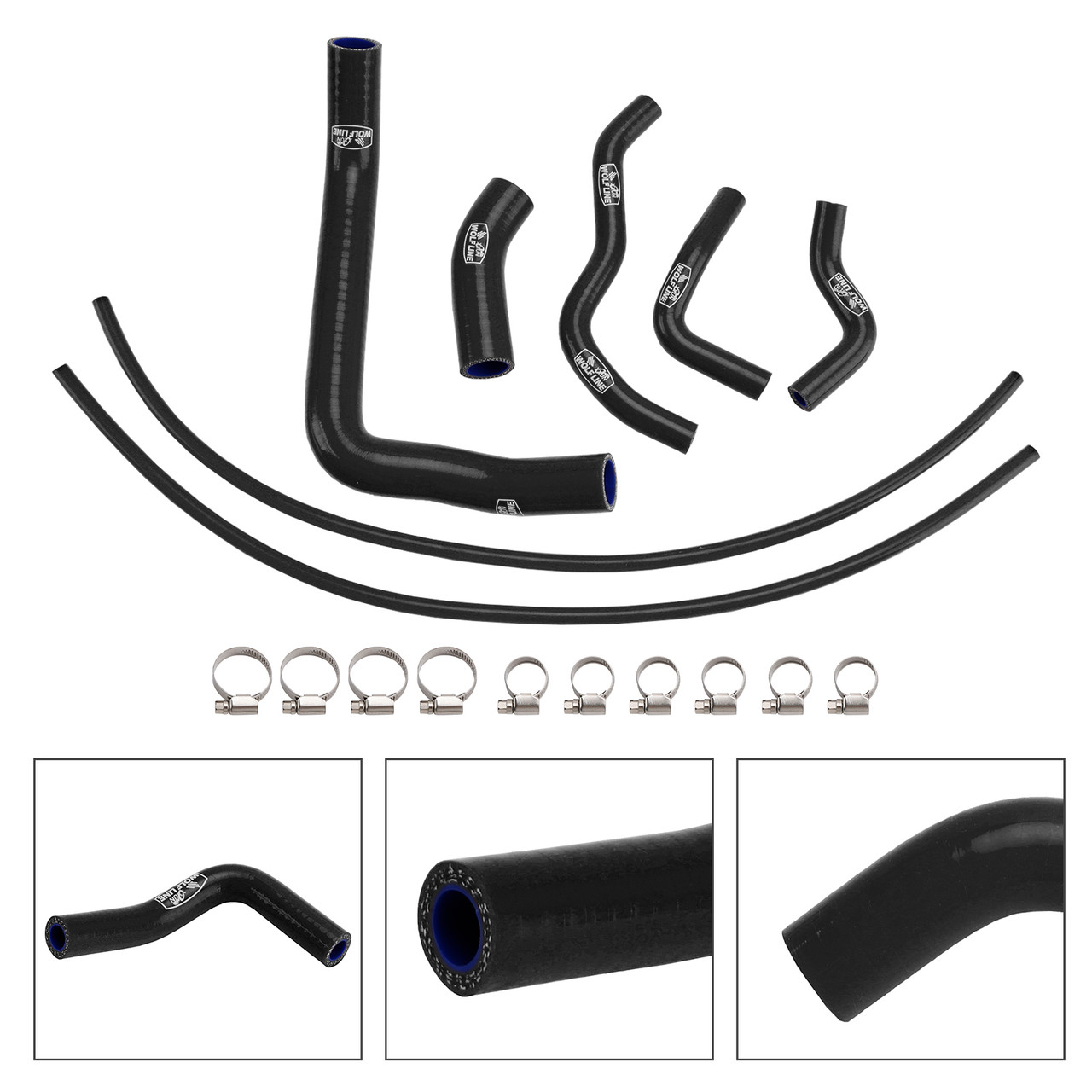 2021-2025 Kawasaki ZX-10R ZX-10RR Silicone Radiator coolant Hose kit White Generic