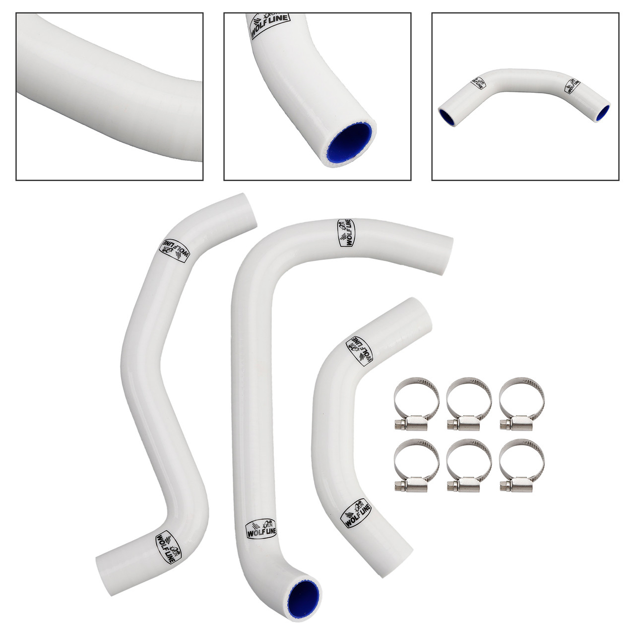 2021-2025 Kawasaki ZX-10R ZX-10RR Silicone Radiator coolant Hose kit White Generic