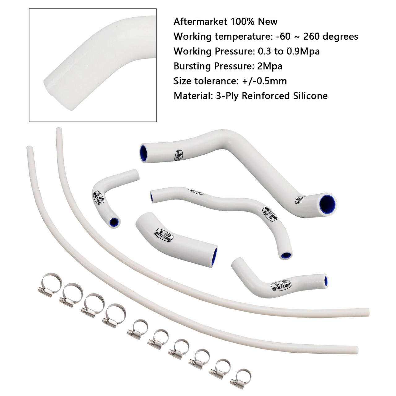 2023-2025 Suzuki GSX-8S Silicone Radiator coolant Hose kit White Generic