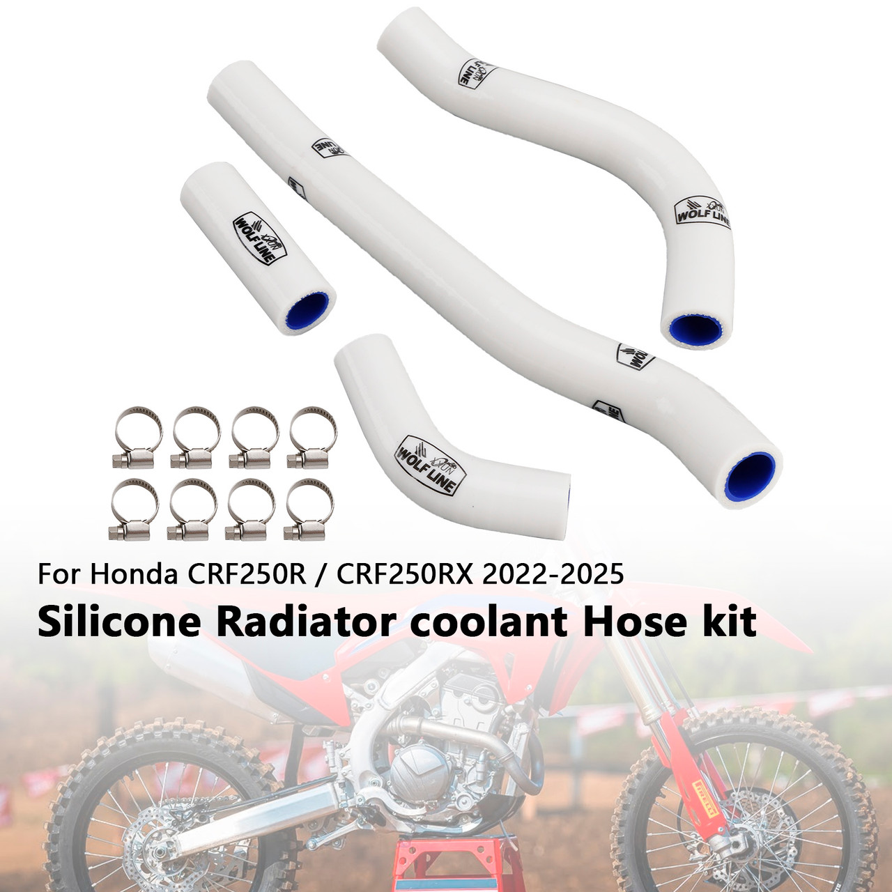2022-2025 Honda CRF250R / CRF250RX Silicone Radiator coolant Hose kit White Generic