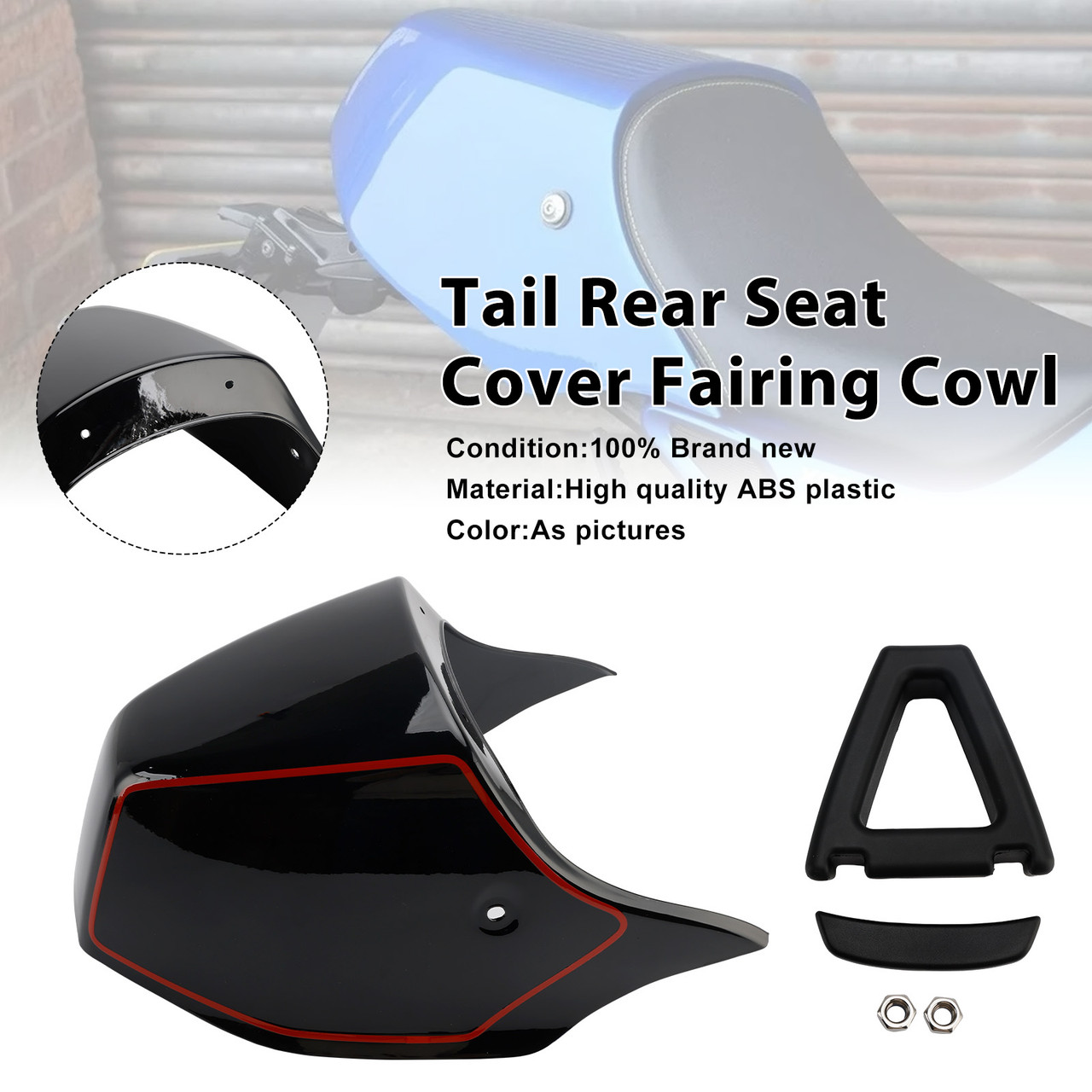 2022-2025 Yamaha XSR900 Tail Rear Seat Cover Fairing Cowl Black Generic