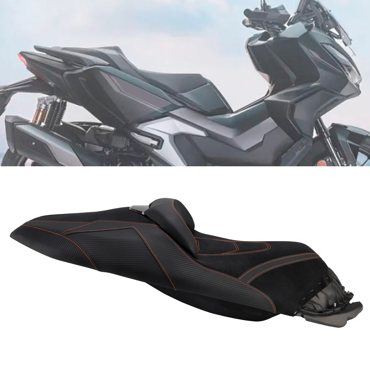 2022-2025 Honda Adv350 Rider Passenger Seat Complete Backrest Pad Orange Generic