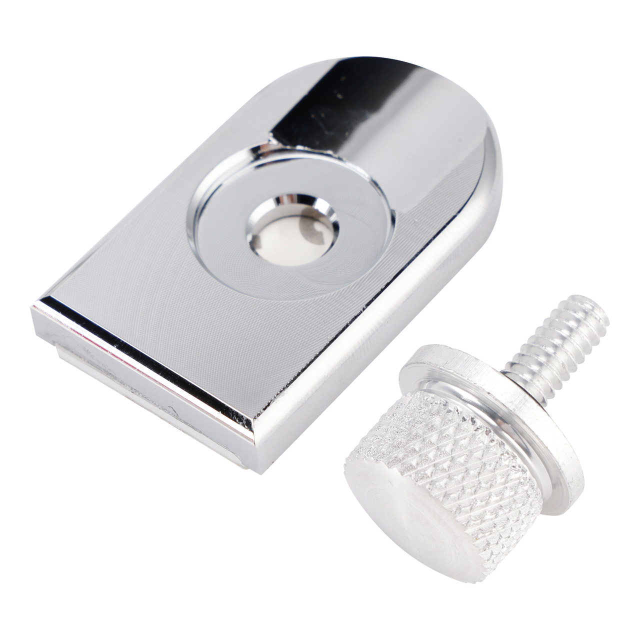 1996-2023 Touring Softail Dyna Sportster Model 1/4-20 Knurled Seat Bolt Screw with Plate Silver Generic