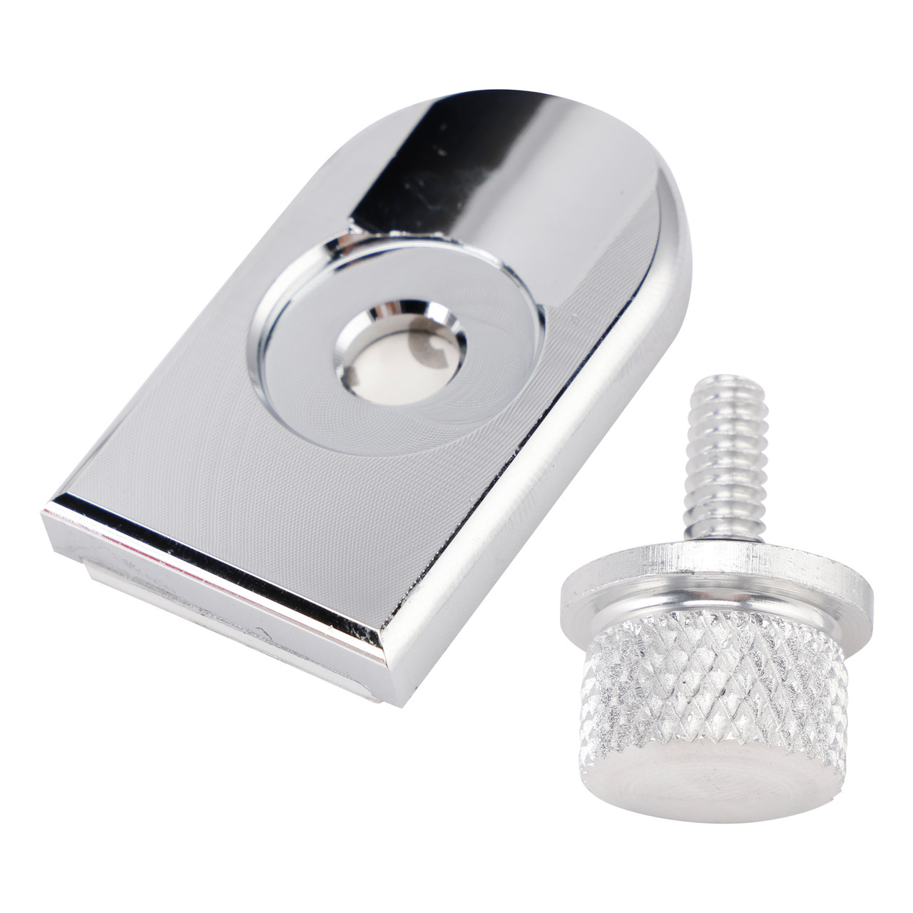 1996-2023 Touring Softail Dyna Sportster Model 1/4-20 Knurled Seat Bolt Screw with Plate Silver Generic