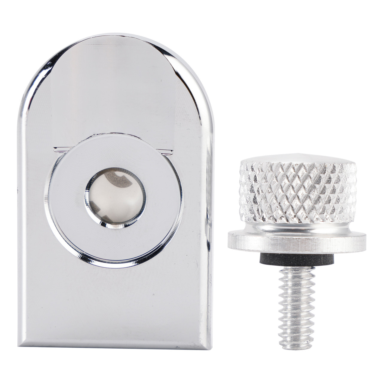 1996-2023 Touring Softail Dyna Sportster Model 1/4-20 Knurled Seat Bolt Screw with Plate Silver Generic