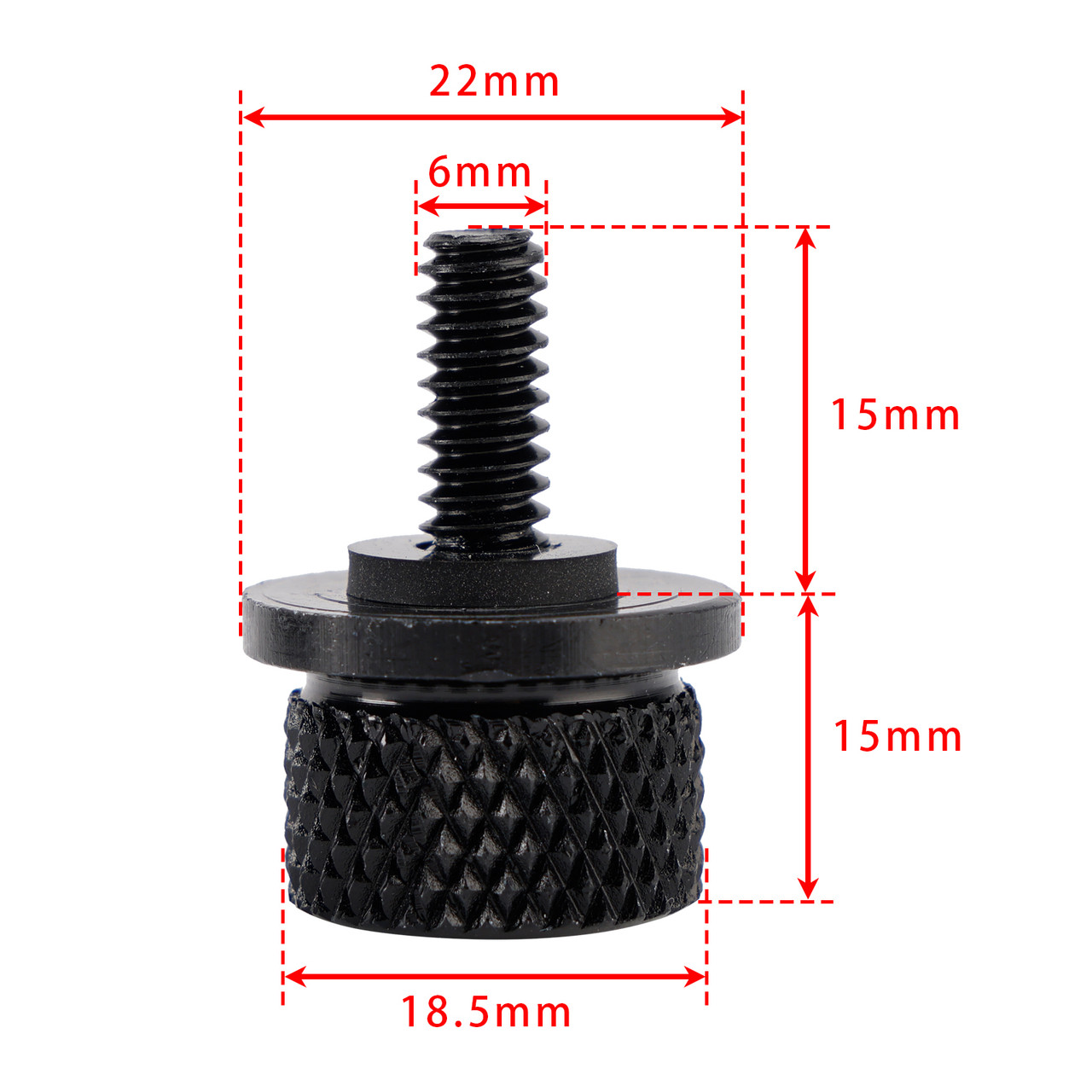 1996-2023 Touring Softail Dyna Sportster Model 1/4-20 Knurled Seat Bolt Screw Black Generic