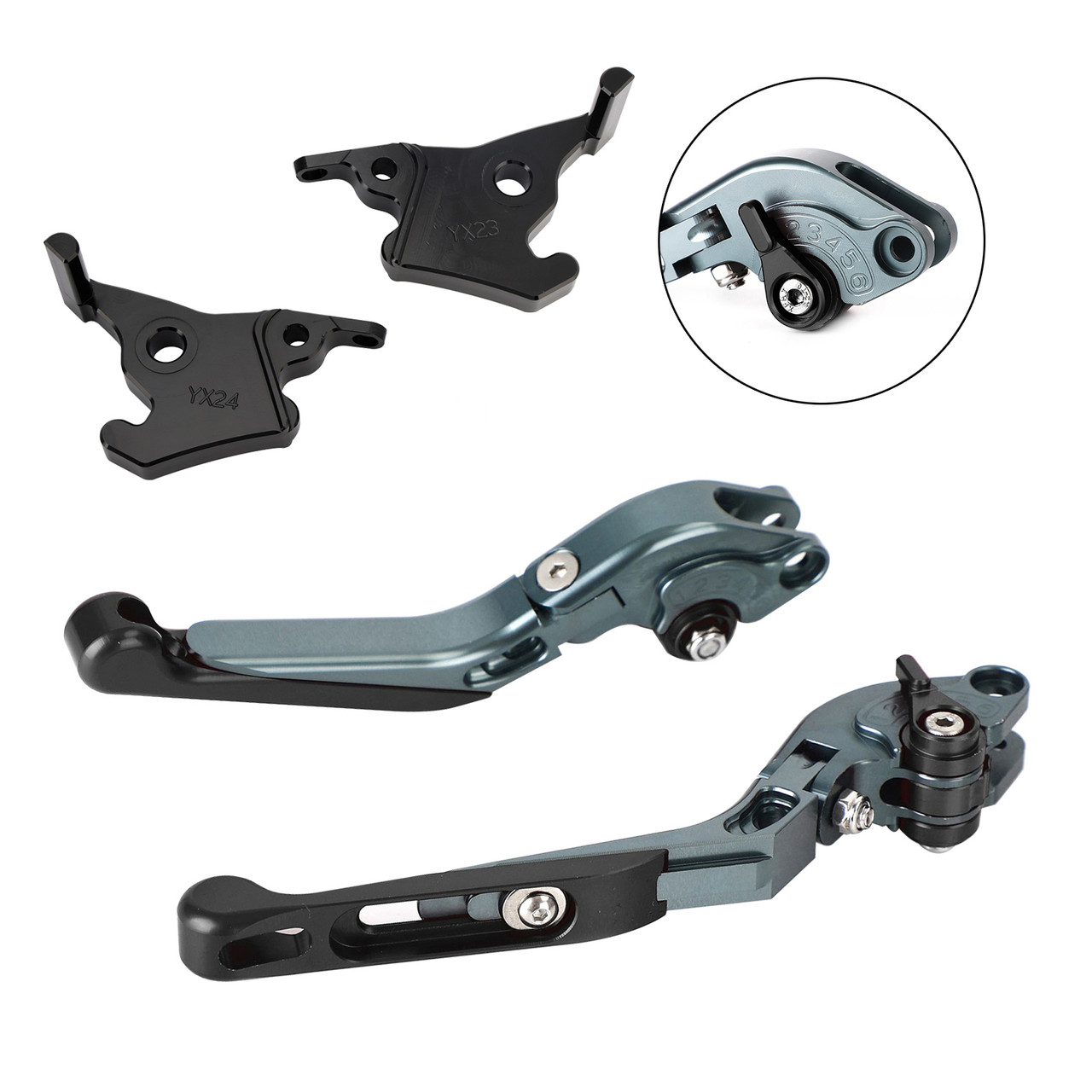 2023-2025 YAMAHA XMAX 300 Adjustable Folding Extendable Racing Brake & Clutch Levers Black Generic