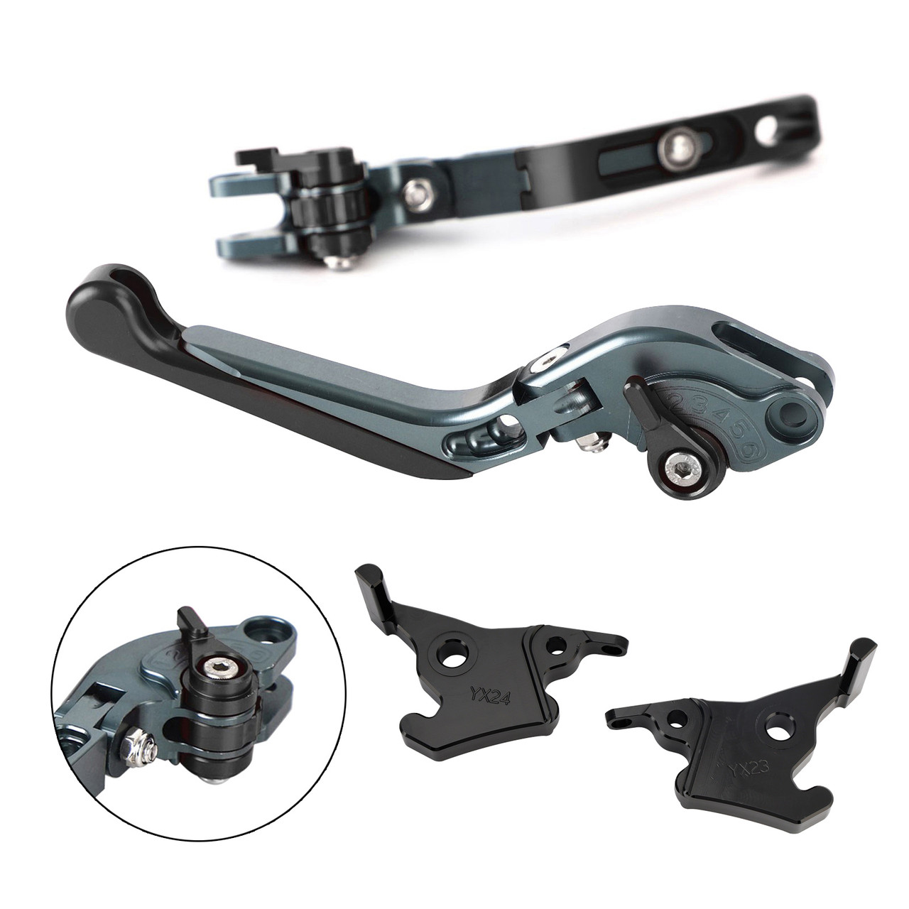 2023-2025 YAMAHA XMAX 300 Adjustable Folding Extendable Racing Brake & Clutch Levers Black Generic