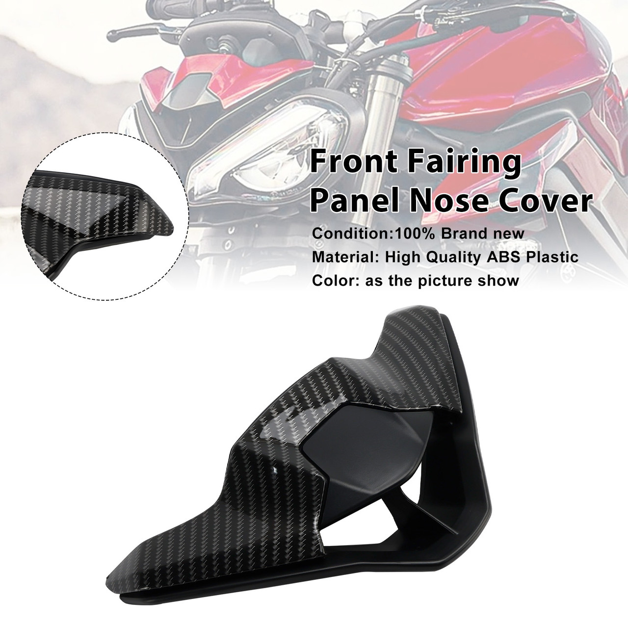 2023-2025 Triumph Street Triple 765 R/RS Front Fairing Panel Nose Cover Carbon Generic