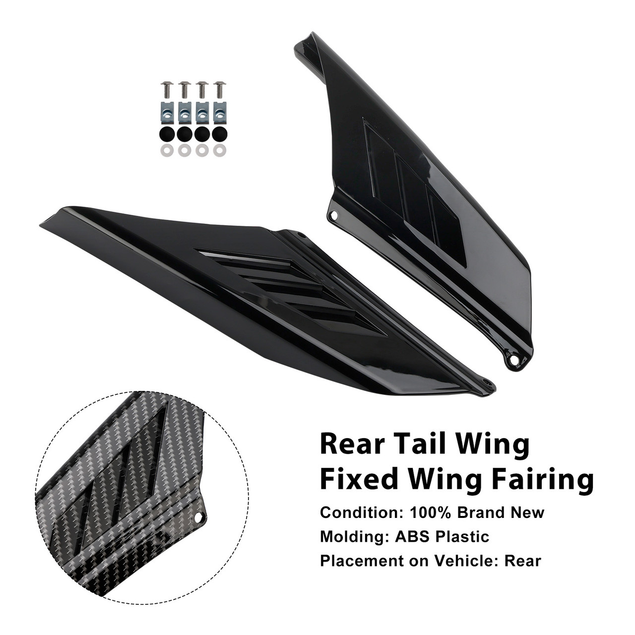 2023-2025 Kawasaki NINJA ZX-4R/ ZX-4RR Rear Tail Wing Fixed Wing Fairing Black Generic