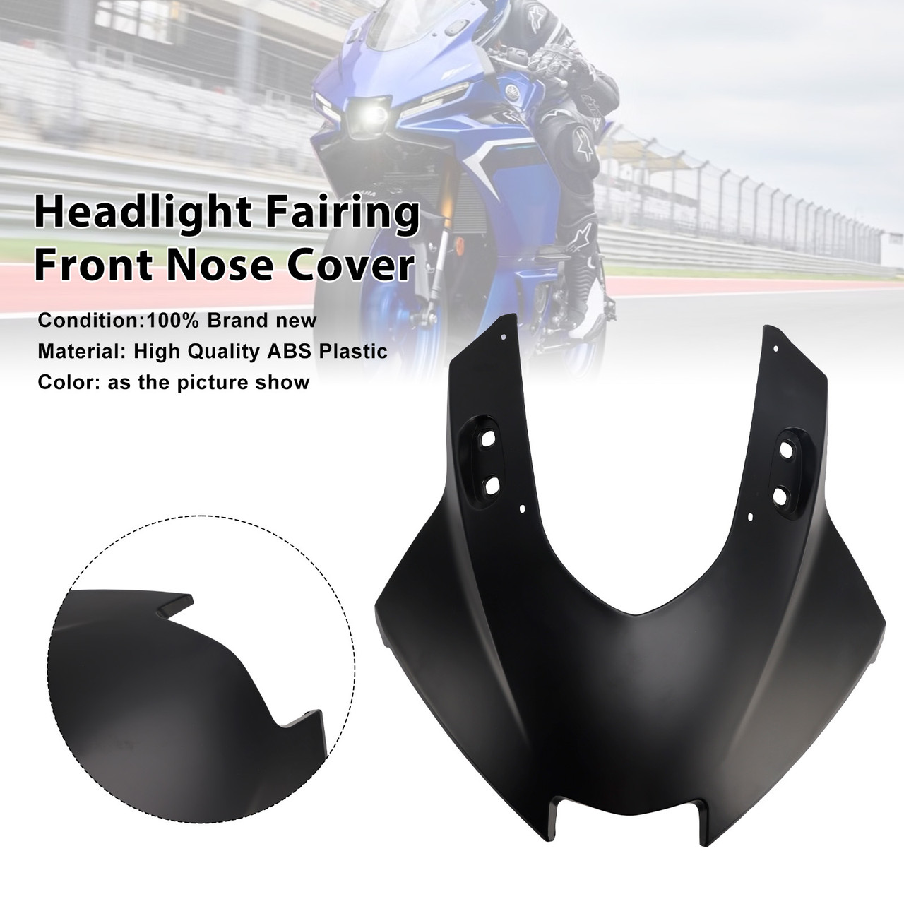 2025-2026 Yamaha YZF-R3 YZF-R25 Headlight Fairing Front Nose Cover Matte Black Generic