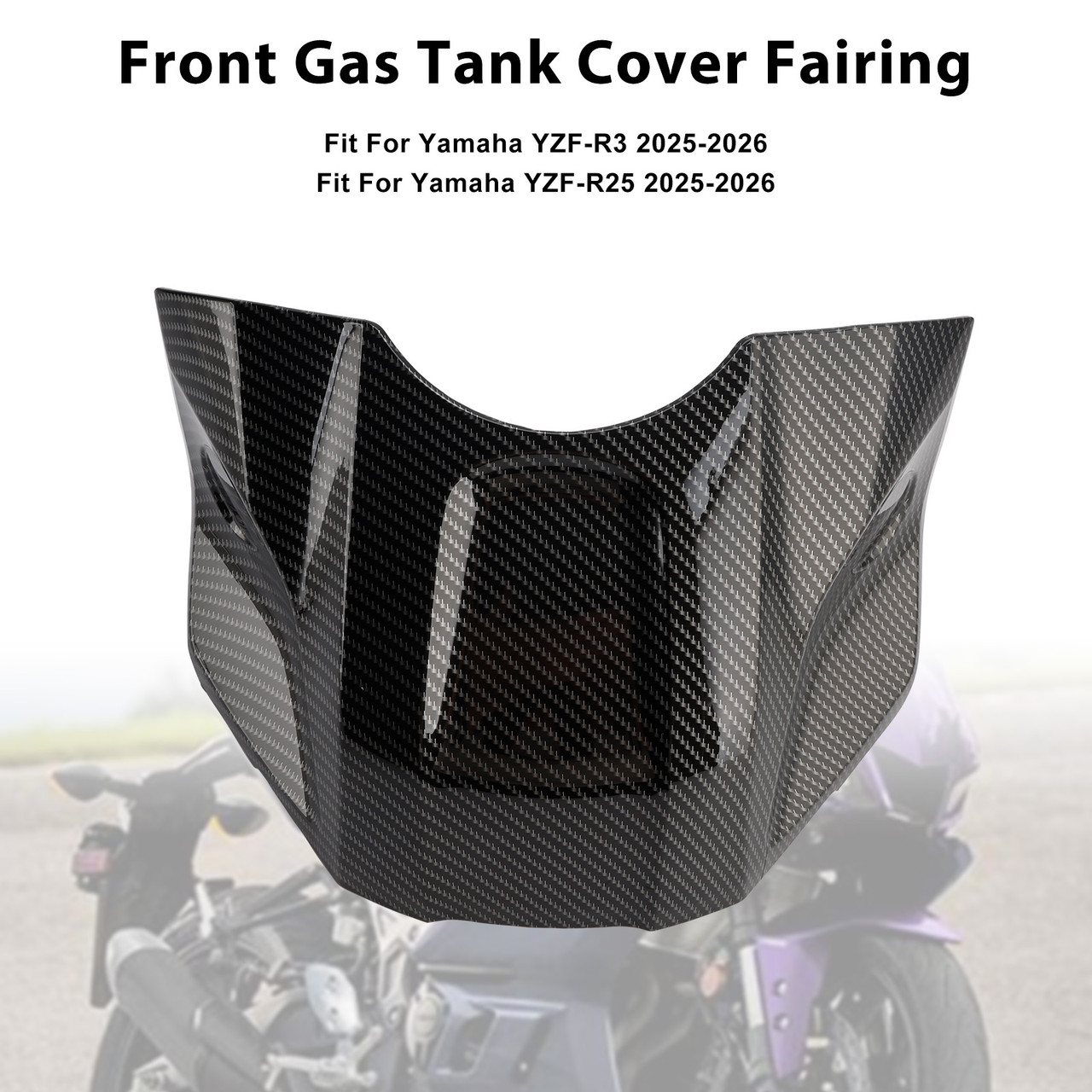 2025-2026 Yamaha YZF-R3 YZF-R25 Front Gas Tank Cover Fairing Black Generic