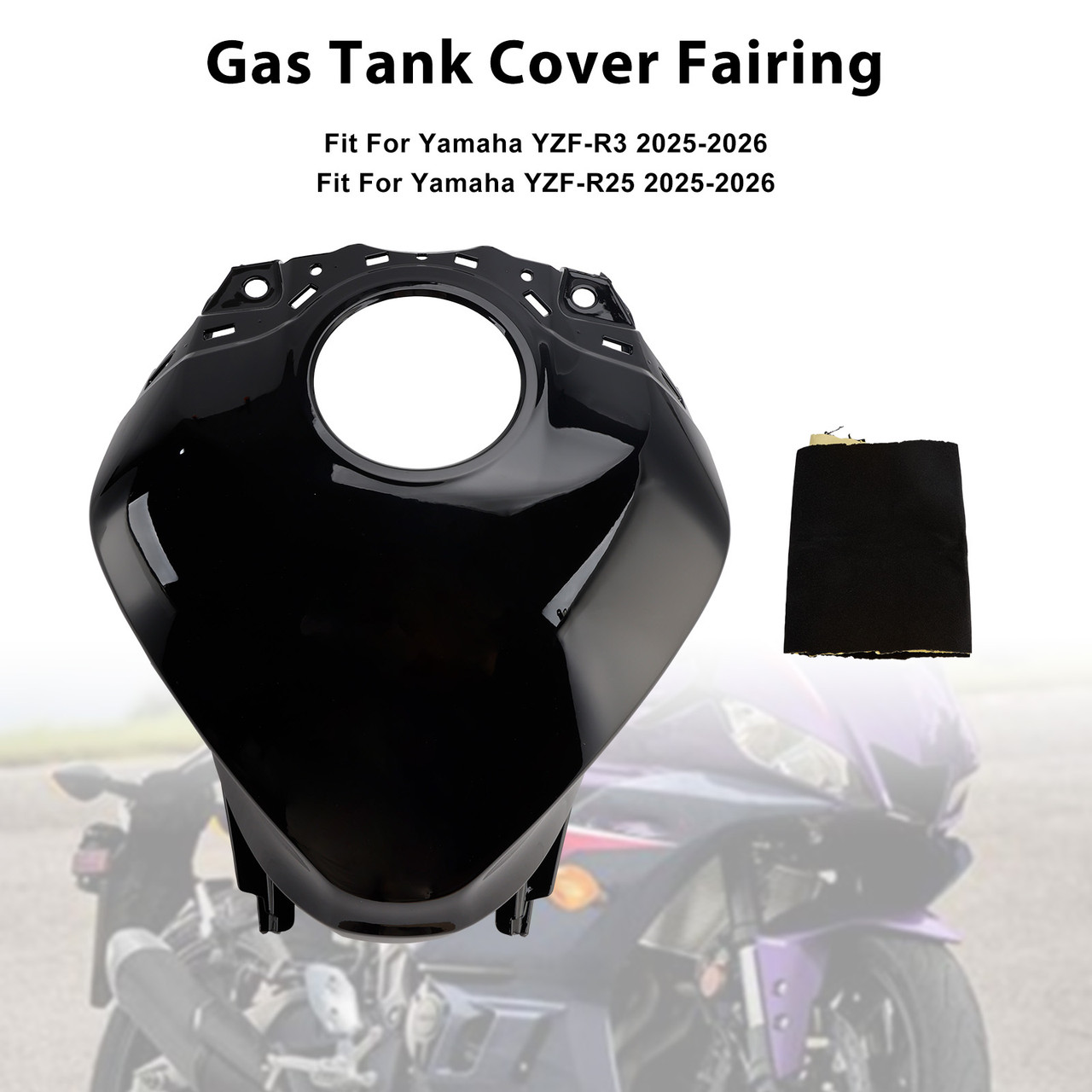 2025-2026 Yamaha YZF-R3 YZF-R25 Front Gas Tank Cover Fairing Matte Black Generic