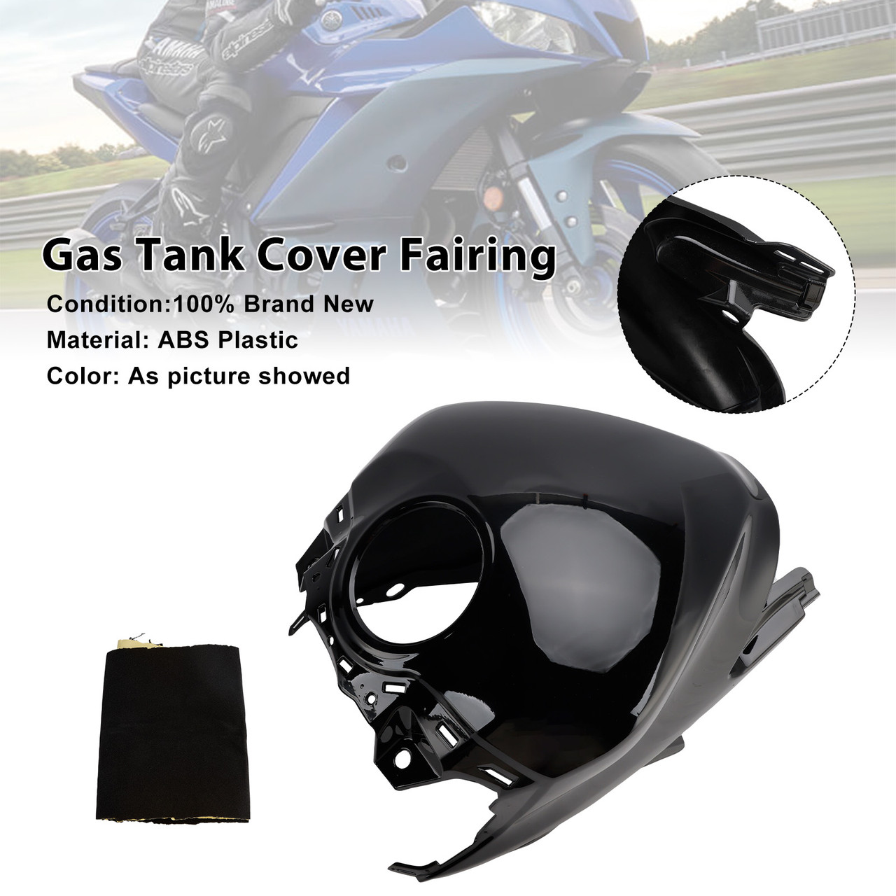 2025-2026 Yamaha YZF-R3 YZF-R25 Gas Tank Cover Fairing Black Generic