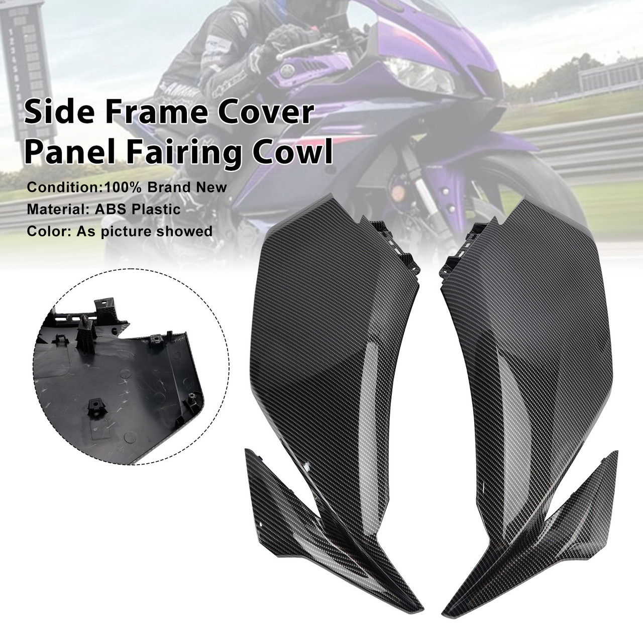 2025-2026 Yamaha YZF-R3 YZF-R25 Side Frame Cover Panel Fairing Cowl Carbon Generic