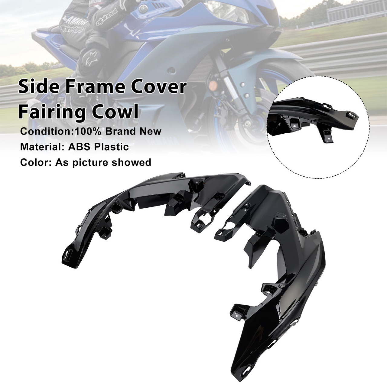 2025-2026 Yamaha YZF-R3 YZF-R25 Side Frame Cover Fairing Cowl Black Generic