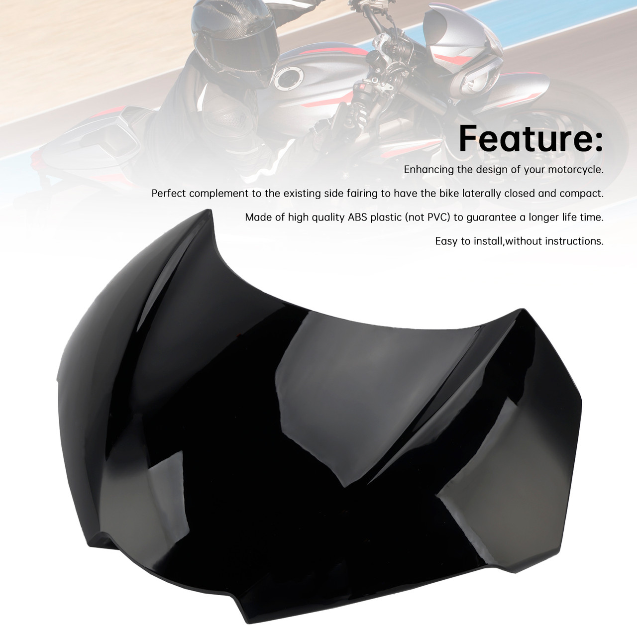 2020-2022 Triumph Street Triple 765 R/RS Headlight Cover Black Generic