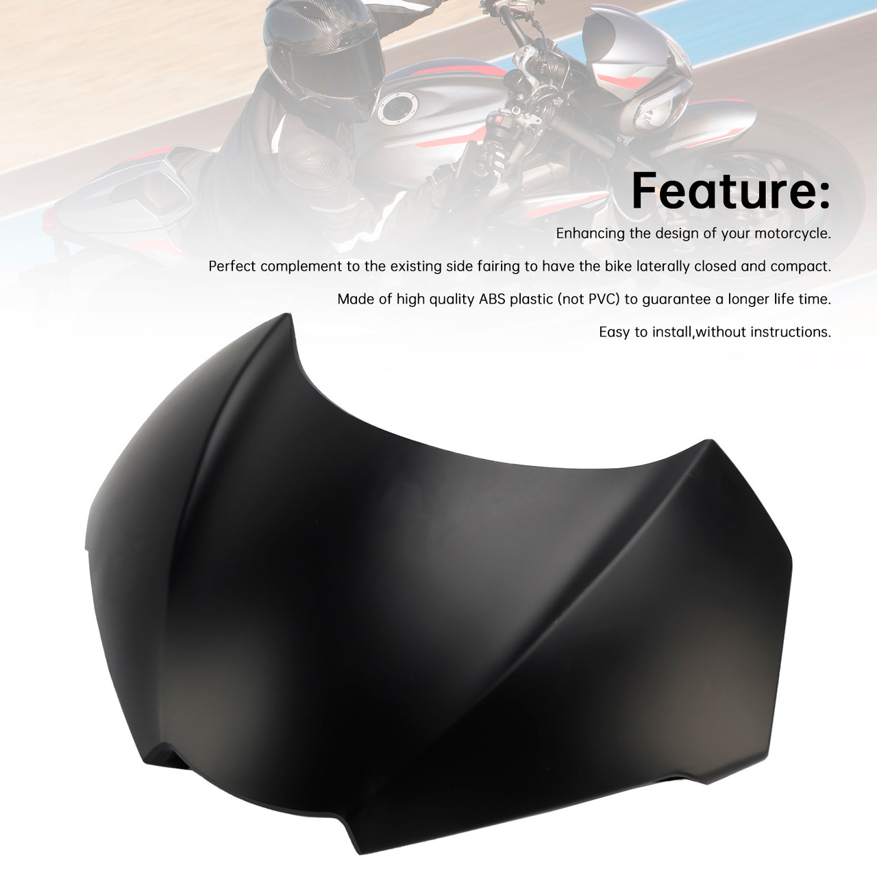 2020-2022 Triumph Street Triple 765 R/RS Headlight Cover Matte Black Generic