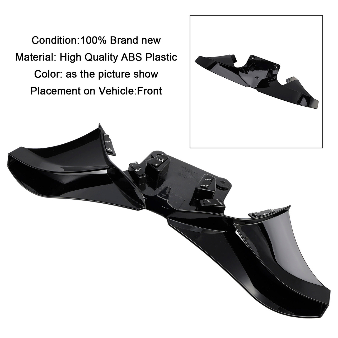 2023-2025 Triumph Street Triple 765R/RS Front Spoiler Winglet Frontal Wings Black Generic