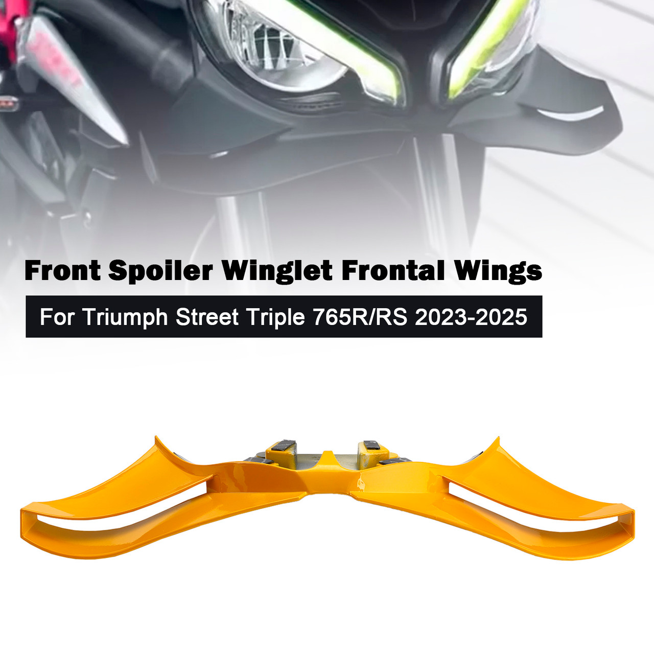 2023-2025 Triumph Street Triple 765R/RS Front Spoiler Winglet Frontal Wings Yellow Generic