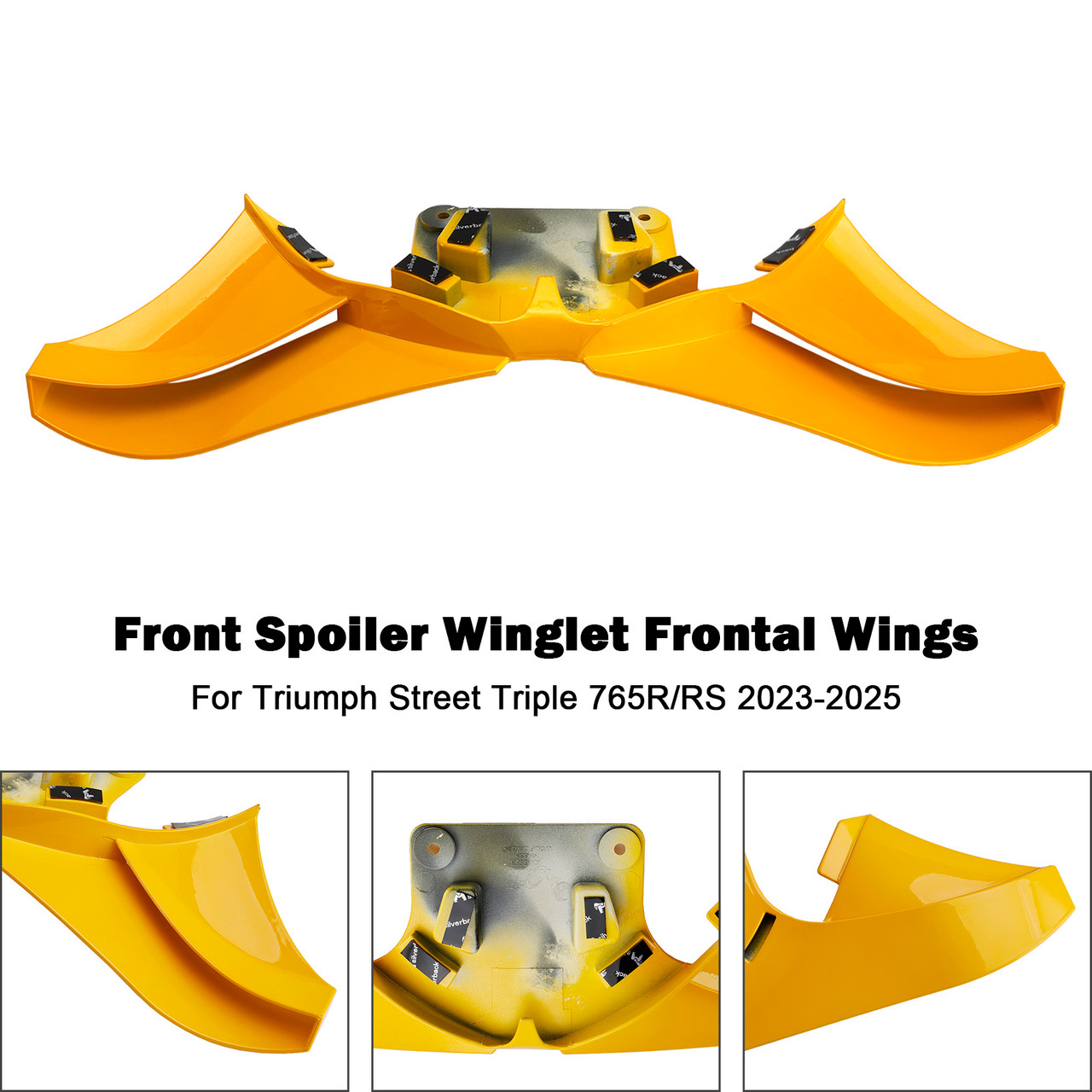 2023-2025 Triumph Street Triple 765R/RS Front Spoiler Winglet Frontal Wings Yellow Generic