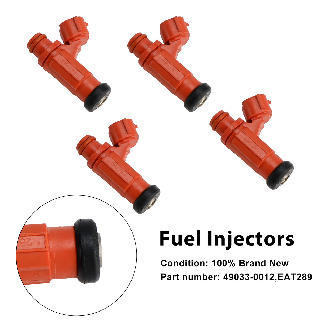 2007-2016 Kawasaki Z1000  ZR1000 4PCS Fuel Injectors 49033-0012 EAT289 Generic