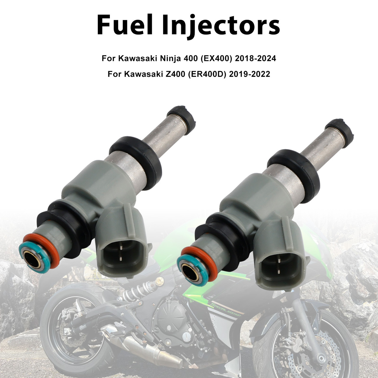 2019-2024 Kawasaki Z400 Z500 Z500SE 2PCS Fuel Injectors 49033-0047 Generic