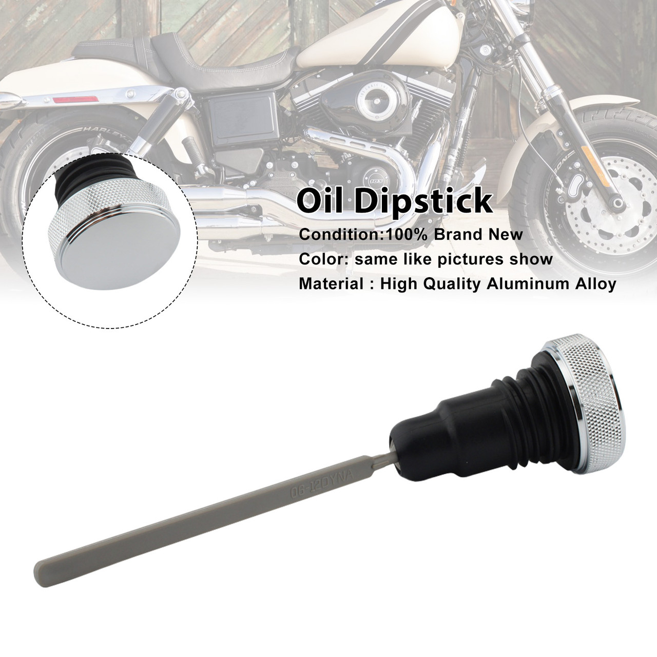 2006 Harley-Davidson Super Glide Injected Oil Dipstick Tank Cap Plug 0710-0153 Silver Generic