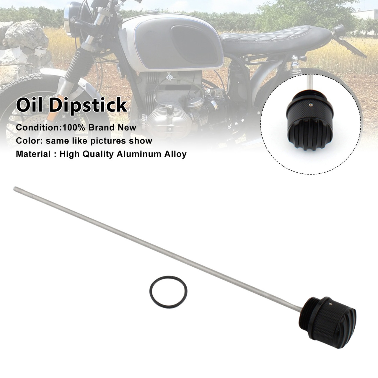 1978-1996 BMW R45 65 80 100 R45 R65 R80 R100 Oil Dipstick Plug Black Generic