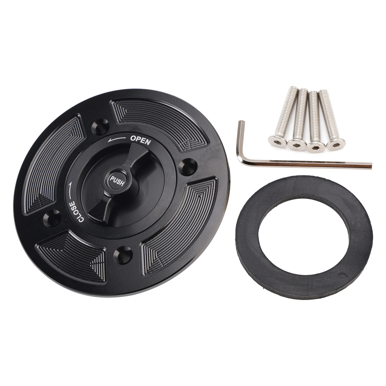 2021-2025 Kawasaki ZX6R ZX10R Quick Release Keyless Fuel Gas Cap 112mm Black Generic