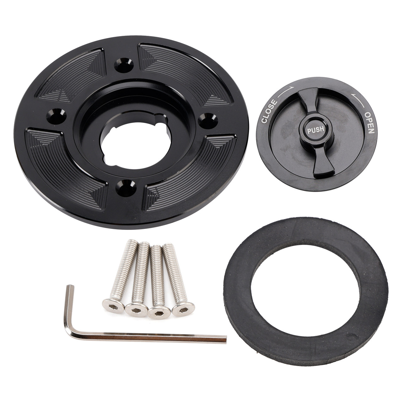 2021-2025 Kawasaki ZX6R ZX10R Quick Release Keyless Fuel Gas Cap 112mm Black Generic