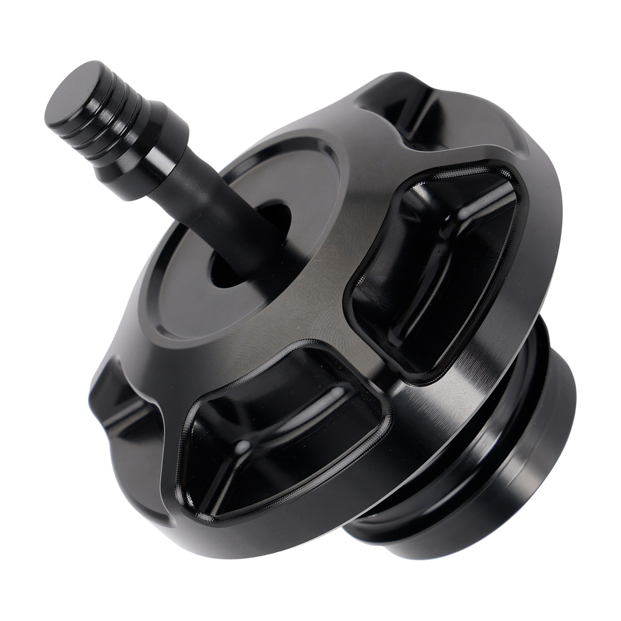 1996-up Touring and Softai Aluminum Gas Fuel Tank Cap with Vent Hose Black Generic
