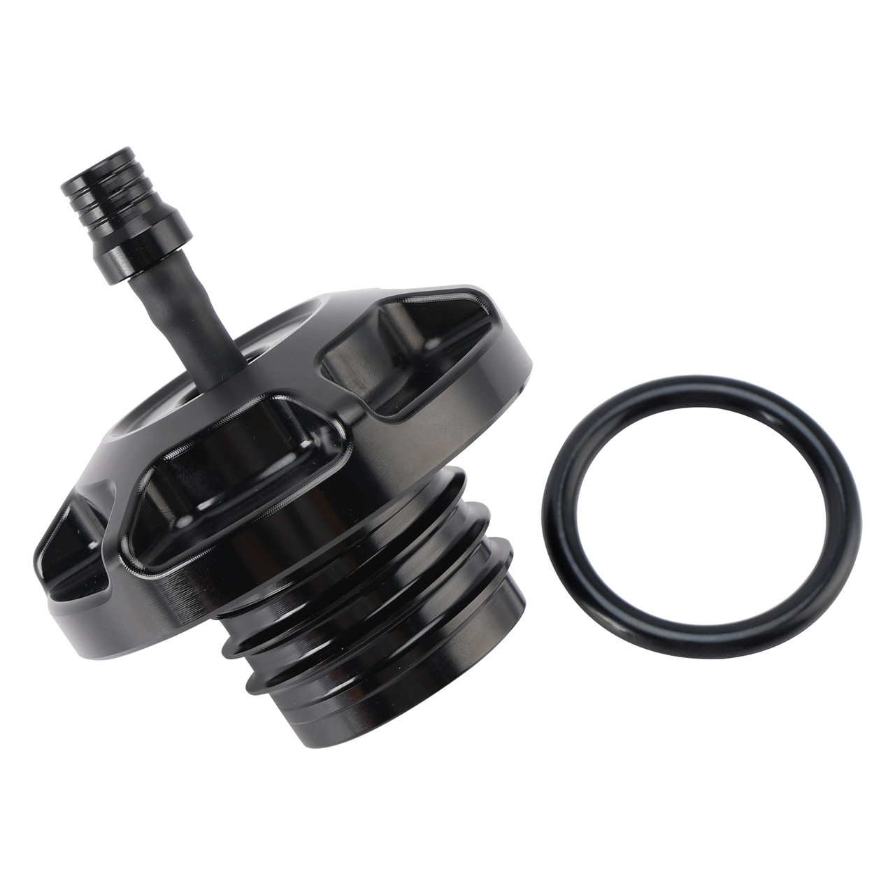 1996-up Touring and Softai Aluminum Gas Fuel Tank Cap with Vent Hose Black Generic