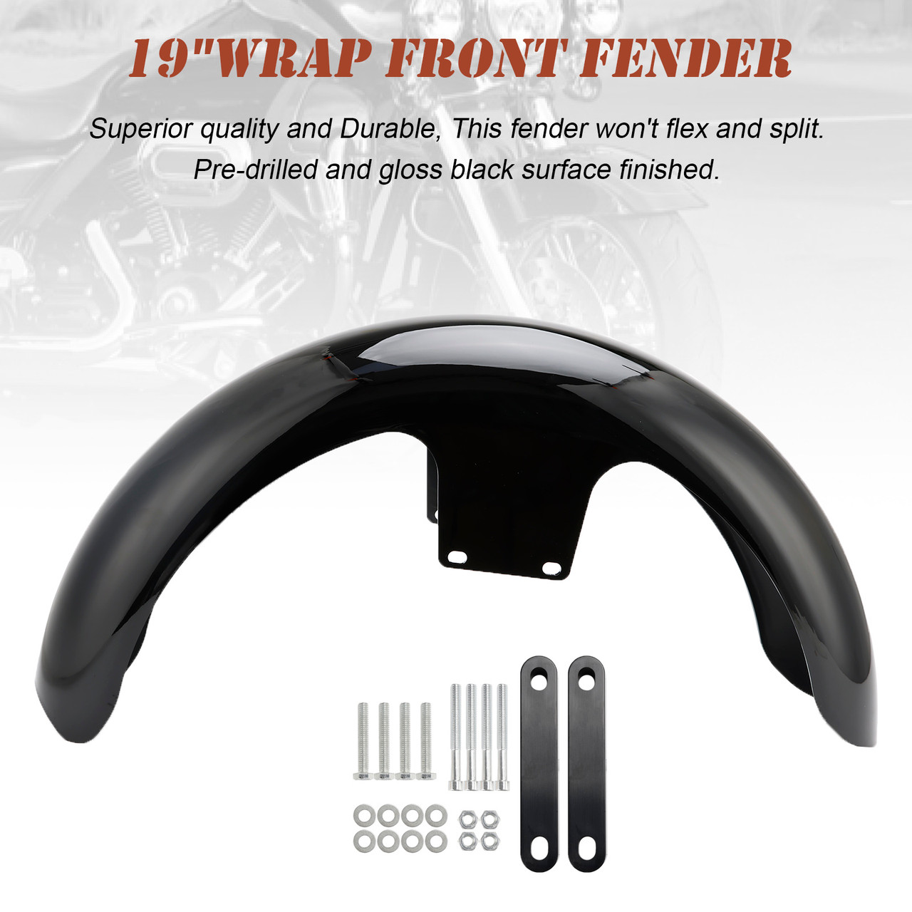 2010-2013 Touring Ultra Limited 19"Wrap Front Fender Black Generic