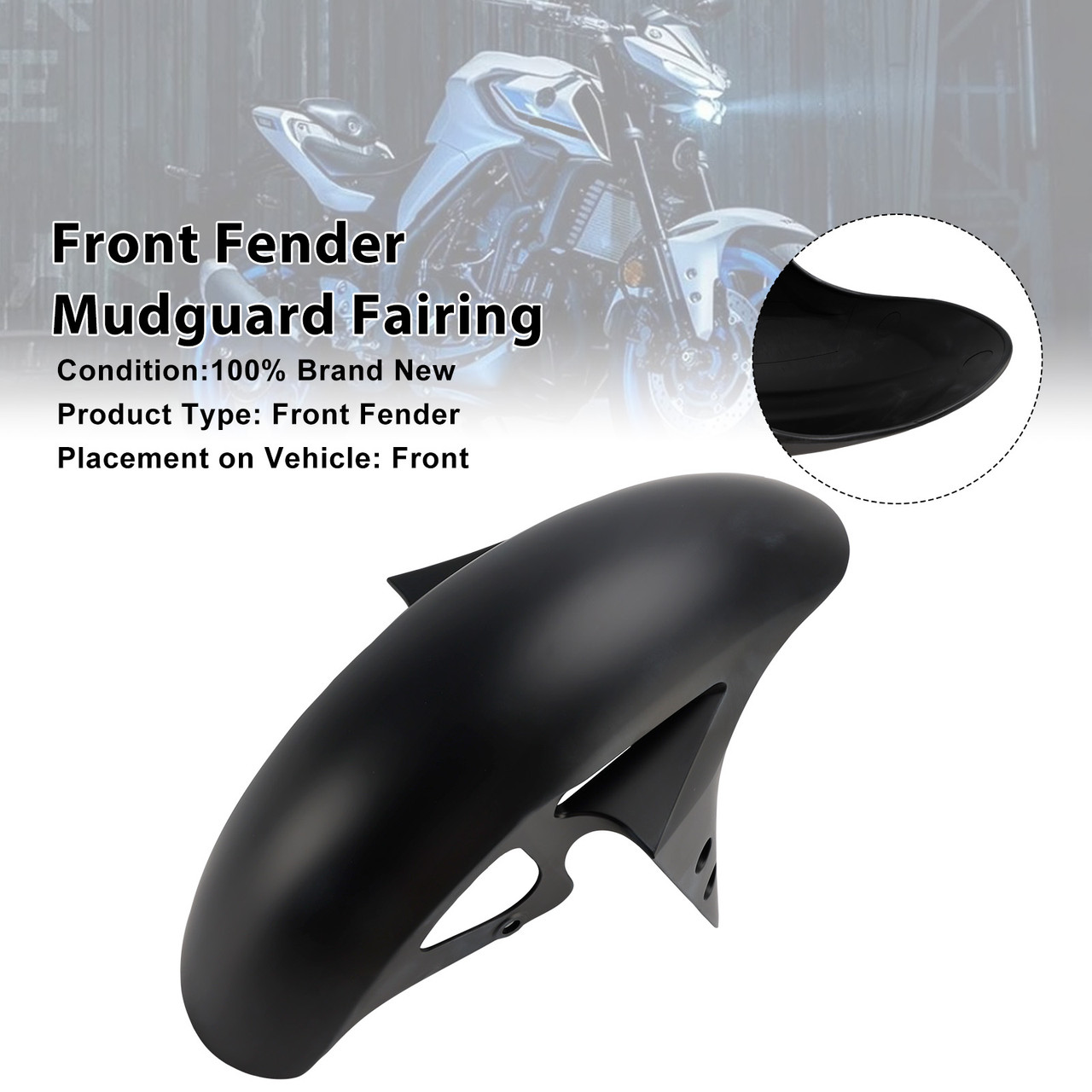 2025-2026 Yamaha YZF-R3/ YZF-R25/ MT-03 Front Fender Mudguard Fairing Matte Black Generic
