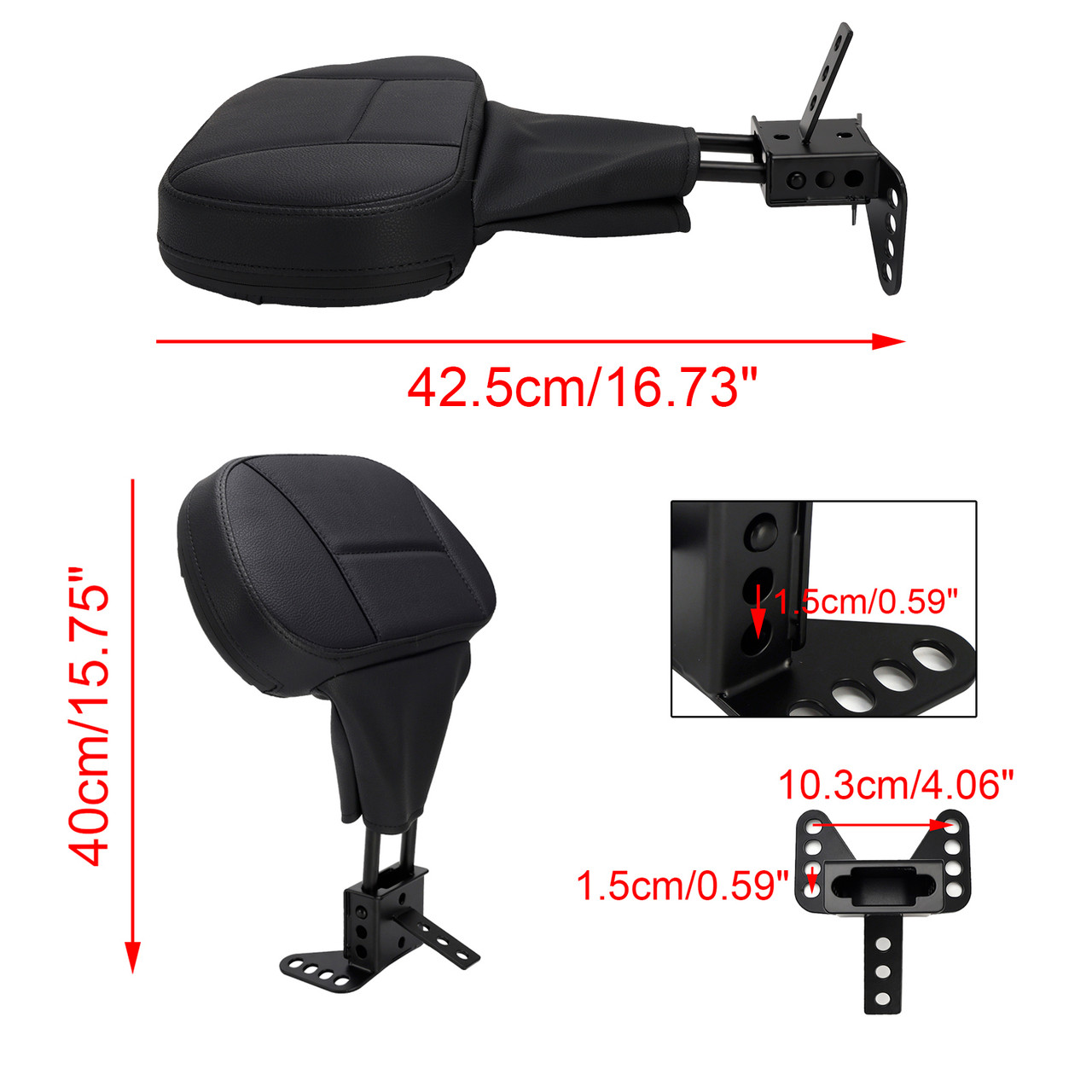 1988-2008 Touring Street Glide Electra Road Glide Road King Tri Glide Driver Sissy Bar Backrest Driver Backrest pad Wing pattern Generic