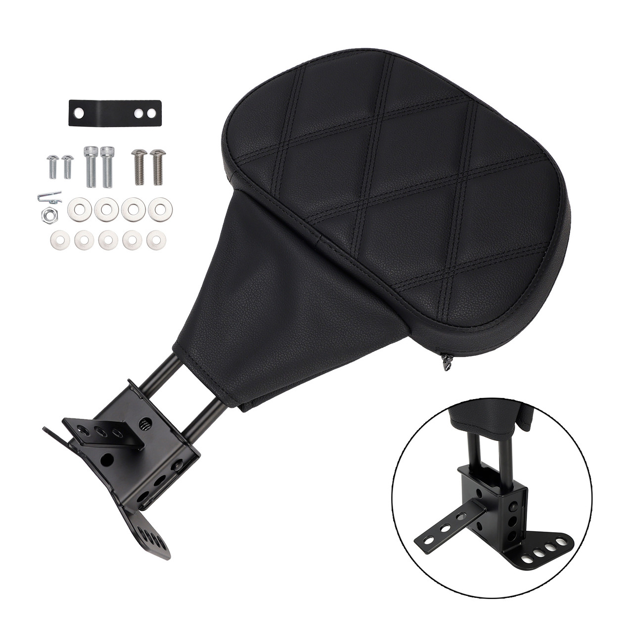 1988-2008 Touring Street Glide Electra Road Glide Road King Tri Glide Driver Sissy Bar Backrest Driver Backrest pad Diamond pattern Generic