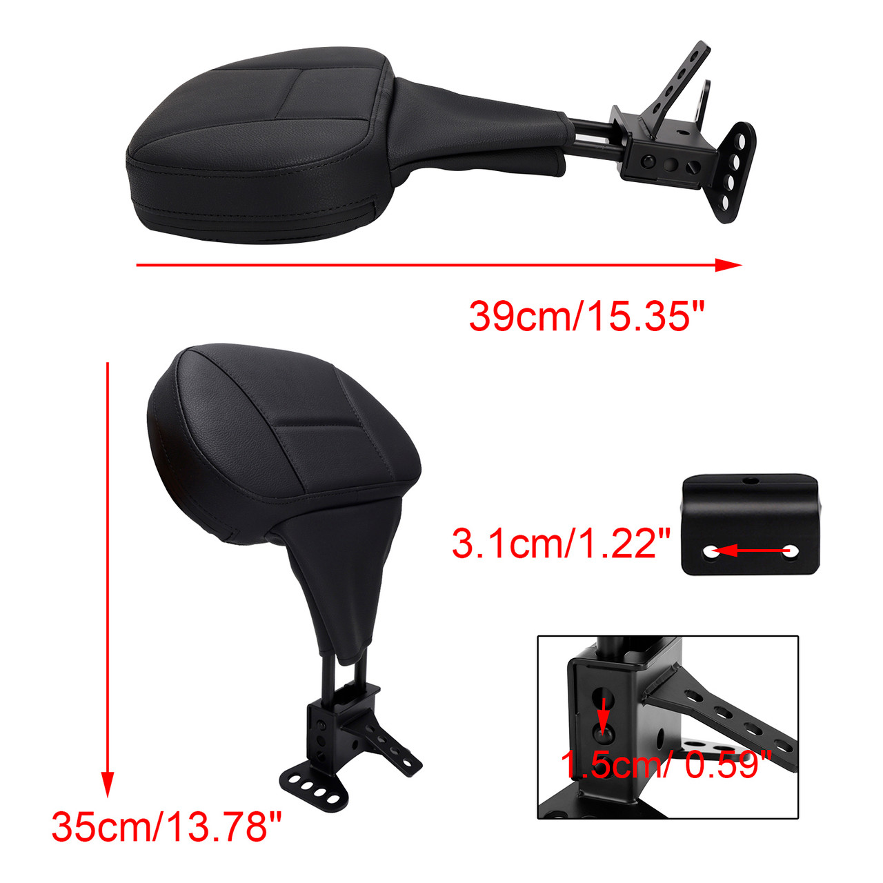 2009-2025 Touring Street Glide Electra Road Glide Road King Tri Glide Driver Sissy Bar Backrest Wing pattern Generic